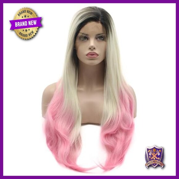 28 Inch Straight Synthetic Lace Front Wig Heat Friendly Heavy Density main image 4